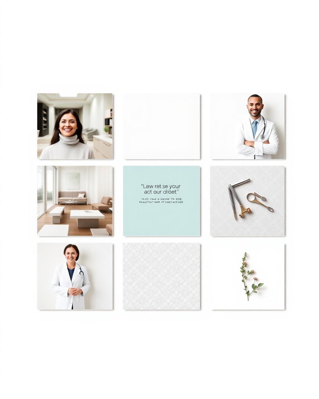 Aesthetic medical social media grid designed for a clinic