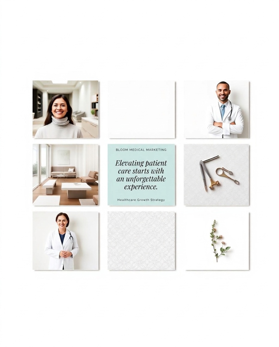 Aesthetic medical social media grid designed for a clinic